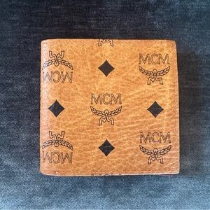 Vintage MCM Visetos Cognac Bifold Wallet Coin Purse NWT 1990s